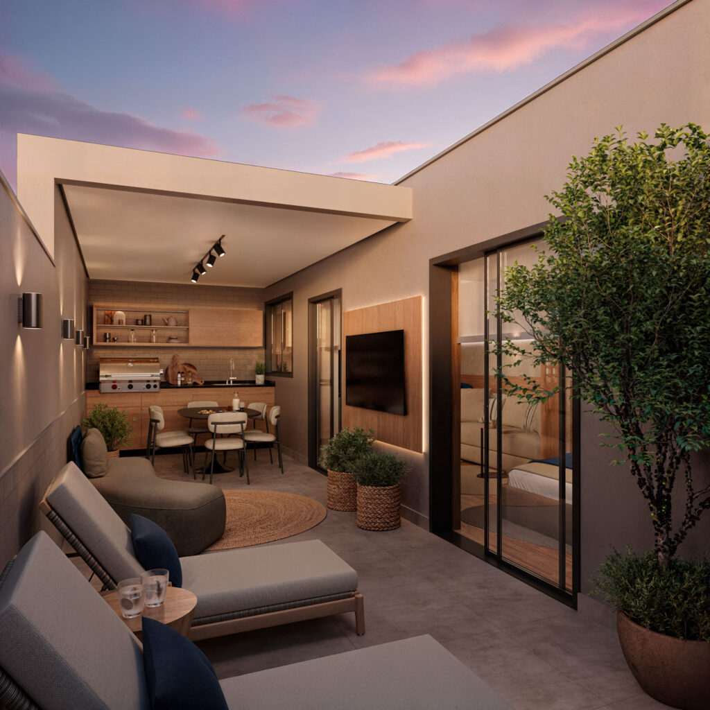 Studio com área privativa no Smart House Bernardino