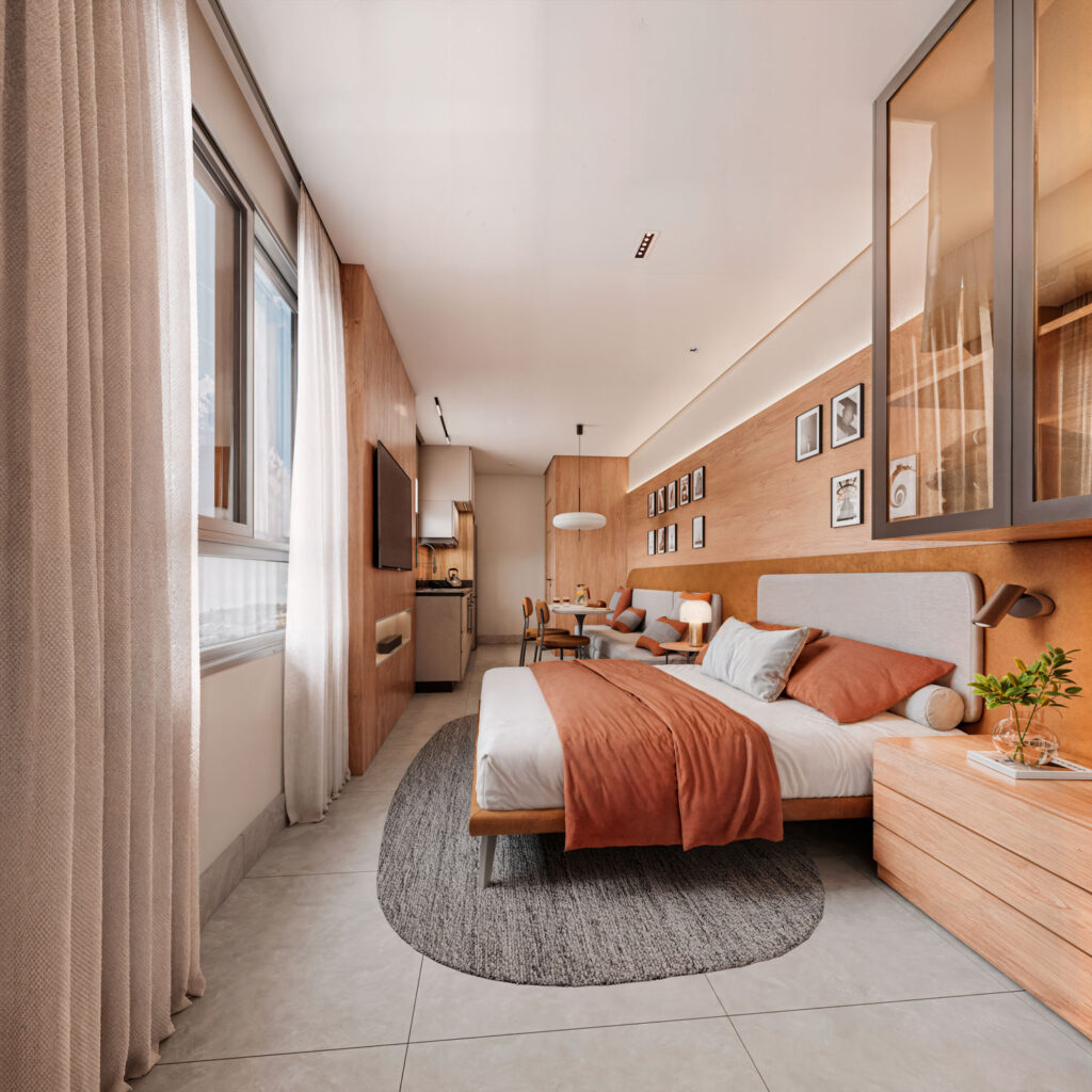 Ambiente interno de studio do Smart House Bernardino